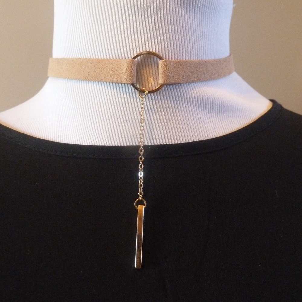 Boutique Fashion Necklace Soft Choker Tan - Picture 3 of 5